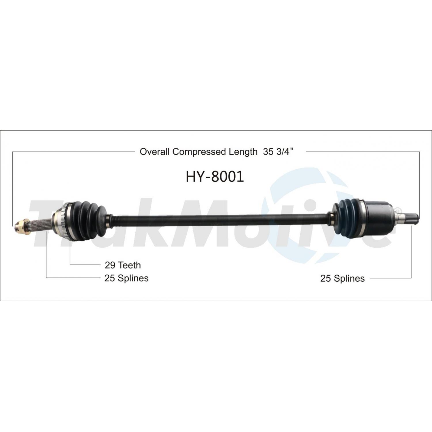 TrakMotive HY8001 - CV Axle Shaft TrakMotive HY8001 CV Axle Shaft product image 1 of 3