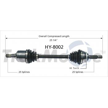 2001 Hyundai Tiburon CV Axle Shaft Front Left TrakMotive HY8002 image 1 of 3