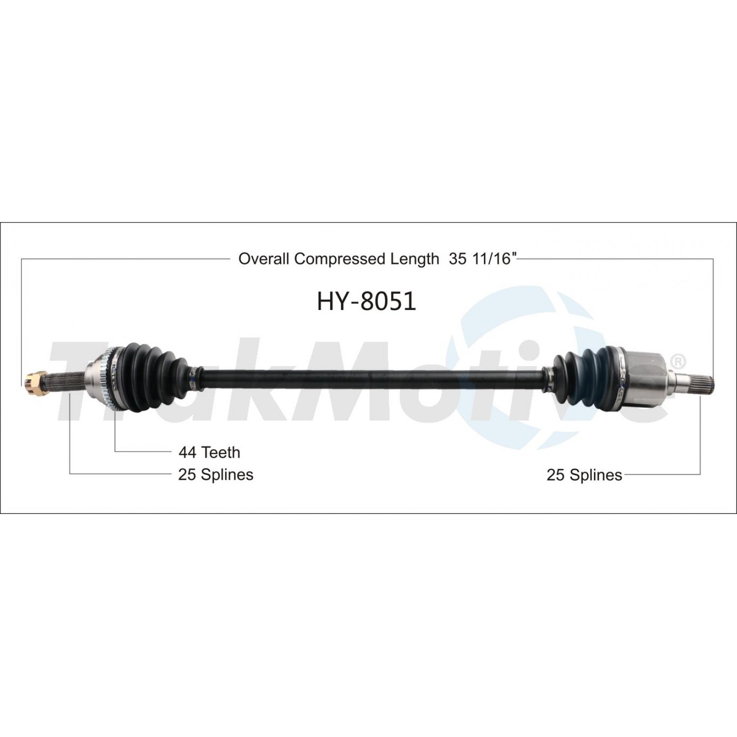 TrakMotive HY8051 - CV Axle Shaft TrakMotive HY8051 CV Axle Shaft product image 1 of 3
