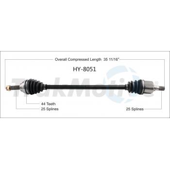 2003 Hyundai Accent CV Axle Shaft Front Right TrakMotive HY8051 image 1 of 3