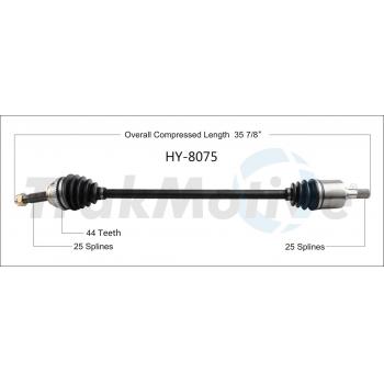 2003 Hyundai Accent CV Axle Shaft Front Right TrakMotive HY8075 image 1 of 3