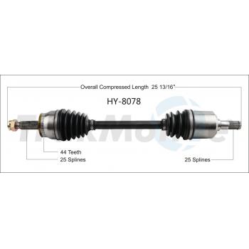 2005 Hyundai Tiburon CV Axle Shaft Front Left TrakMotive HY8078 image 1 of 3