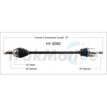 2005 Hyundai Tiburon CV Axle Shaft Front Right TrakMotive HY8080 image 1 of 3