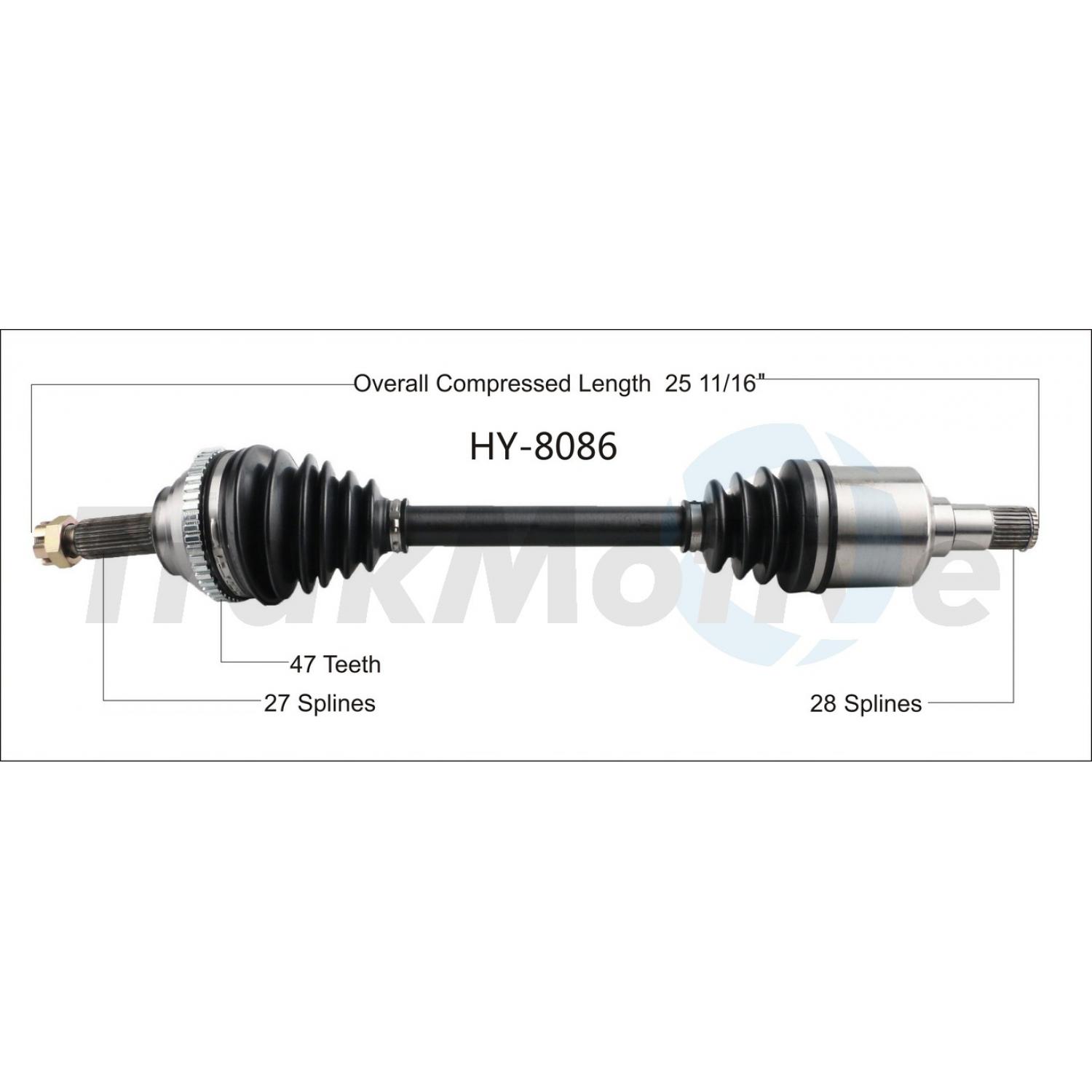 TrakMotive HY8086 - CV Axle Shaft TrakMotive HY8086 CV Axle Shaft product image 1 of 3