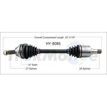 2005 Hyundai XG350 CV Axle Shaft Front Left TrakMotive HY8086 image 1 of 3