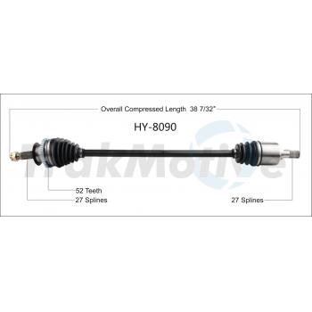 2006 Hyundai Santa Fe CV Axle Shaft Front Right TrakMotive HY8090 image 1 of 3
