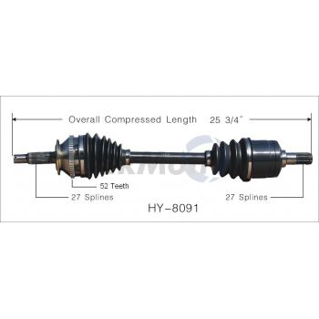 2006 Hyundai Santa Fe CV Axle Shaft Front Left TrakMotive HY8091 image 1 of 3