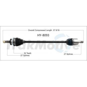 2006 Hyundai Santa Fe CV Axle Shaft Front Right TrakMotive HY8093 image 1 of 3
