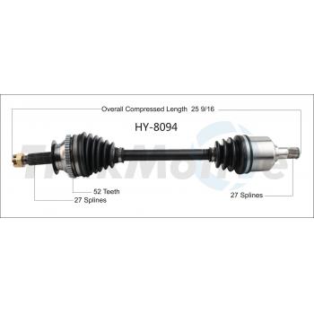 2006 Hyundai Santa Fe CV Axle Shaft Front Left TrakMotive HY8094 image 1 of 3