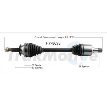 2006 Hyundai Santa Fe CV Axle Shaft Front Left TrakMotive HY8095 image 1 of 3