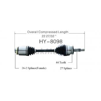 2005 Hyundai Tiburon CV Axle Shaft Front Right TrakMotive HY8098 image 1 of 3