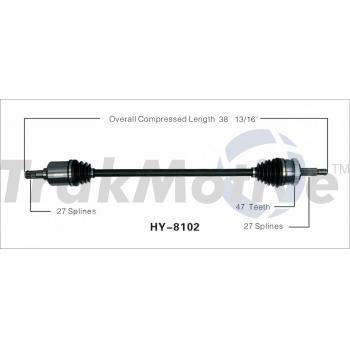 2007 Hyundai Sonata CV Axle Shaft Front Right TrakMotive HY8102 image 1 of 3