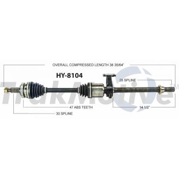 2010 Hyundai Sonata CV Axle Shaft Front Right TrakMotive HY8104 image 1 of 3