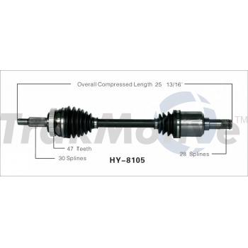 2010 Hyundai Sonata CV Axle Shaft Front Left TrakMotive HY8105 image 1 of 3