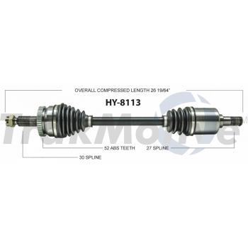 2009 Hyundai Santa Fe CV Axle Shaft Front Left TrakMotive HY8113 image 1 of 3