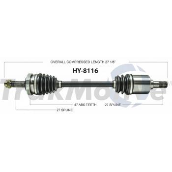 2010 Hyundai Sonata CV Axle Shaft Front Left TrakMotive HY8116 image 1 of 3