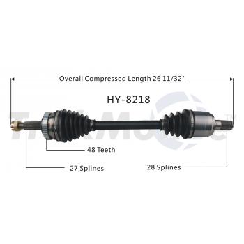 2011 Hyundai Sonata CV Axle Shaft Front Left TrakMotive HY8218 image 1 of 3