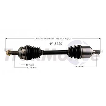 2011 Hyundai Azera CV Axle Shaft Front Left TrakMotive HY8220 image 1 of 3