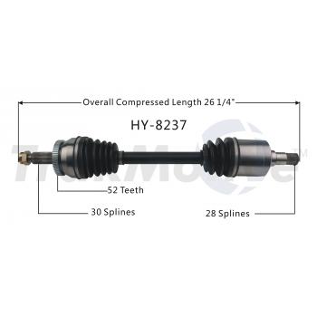 2012 Hyundai Santa Fe CV Axle Shaft Front Left TrakMotive HY8237 image 1 of 3