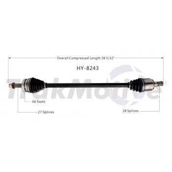 2013 Kia Optima CV Axle Shaft Front Right TrakMotive HY8243 image 1 of 3