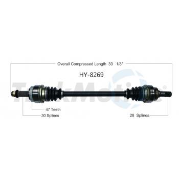 2016 Hyundai Genesis Coupe CV Axle Shaft Rear Right TrakMotive HY8269 image 1 of 3