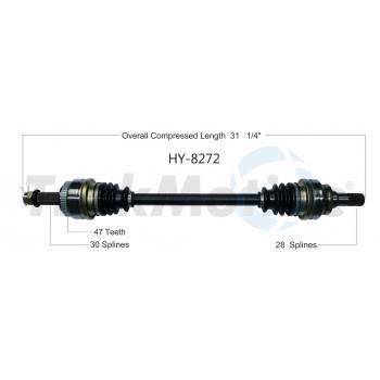 2010 Hyundai Genesis CV Axle Shaft Rear Left TrakMotive HY8272 image 1 of 3