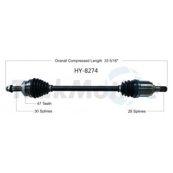 2012 Hyundai Genesis Coupe CV Axle Shaft Rear Right TrakMotive HY8274 image 1 of 3