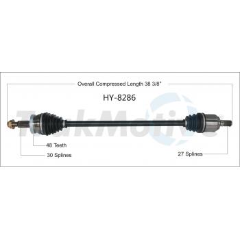 2019 Hyundai Sonata CV Axle Shaft Front Right TrakMotive HY8286 image 1 of 3