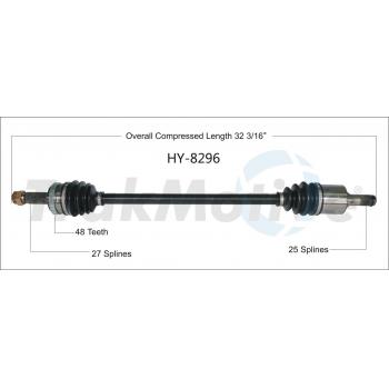 2011 Hyundai Tucson CV Axle Shaft Rear Right TrakMotive HY8296 image 1 of 3