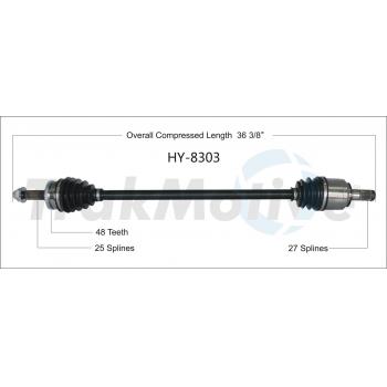 2014 Hyundai Accent CV Axle Shaft Front Right TrakMotive HY8303 image 1 of 3