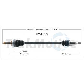 2006 Hyundai Santa Fe CV Axle Shaft Rear Left TrakMotive HY8310 image 1 of 3