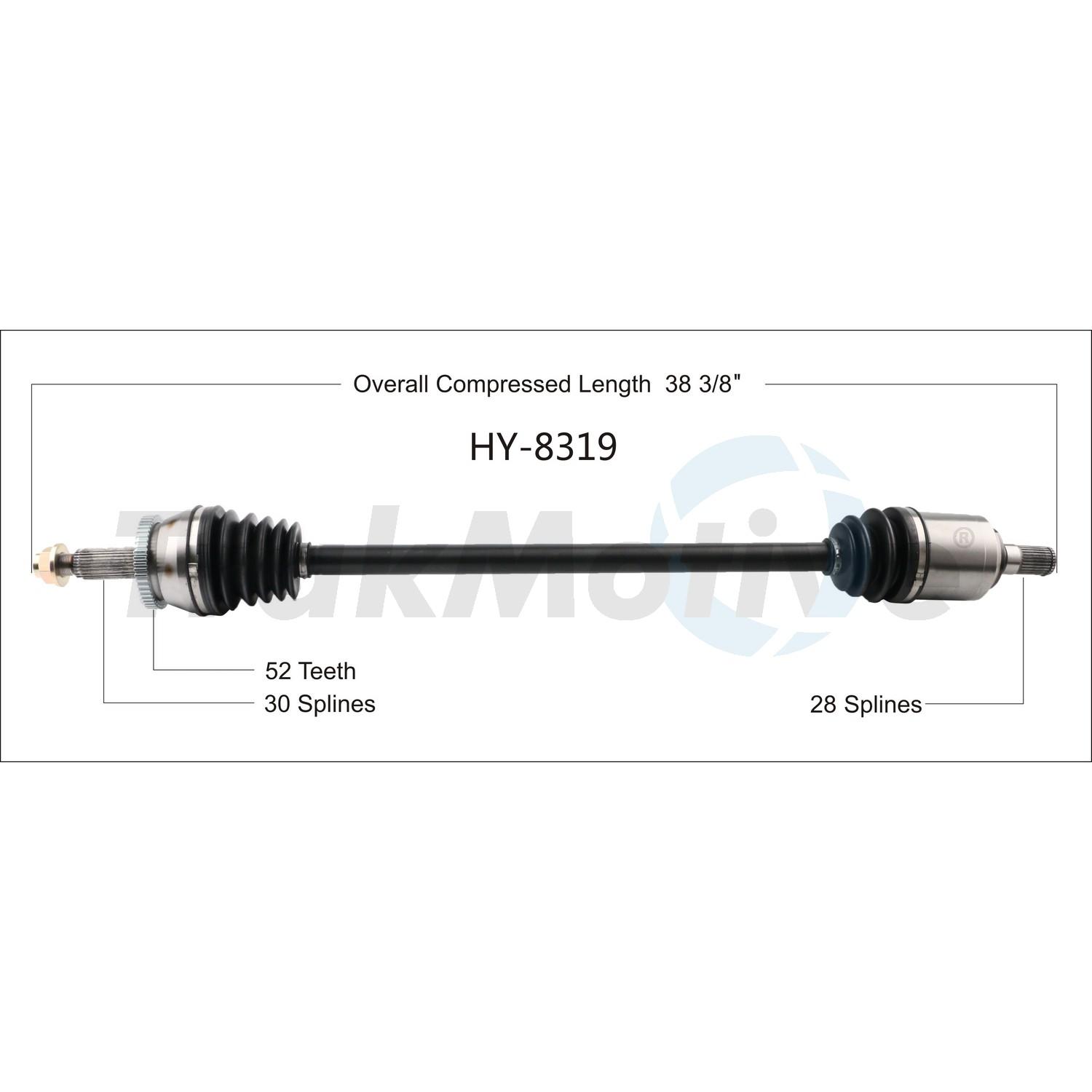 TrakMotive HY8319 CV Axle Shaft product image 1 of 3