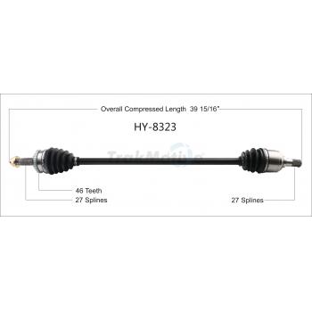 2017 Hyundai Veloster CV Axle Shaft Front Right TrakMotive HY8323 image 1 of 3