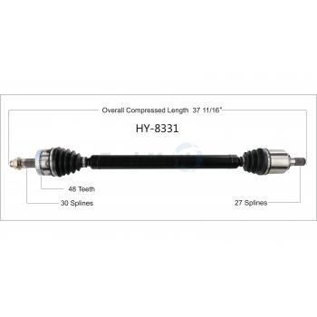 2017 Hyundai Tucson CV Axle Shaft Front Right TrakMotive HY8331 image 1 of 3