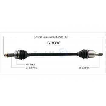 2017 Hyundai Tucson CV Axle Shaft Rear Left TrakMotive HY8336 image 1 of 3