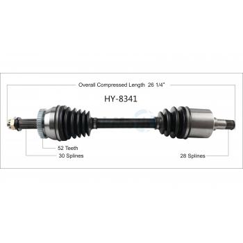 2009 Hyundai Santa Fe CV Axle Shaft Front Left TrakMotive HY8341 image 1 of 3