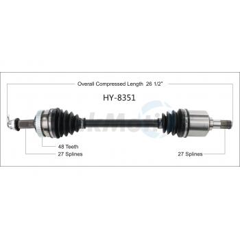 2009 Hyundai Tucson CV Axle Shaft Front Left TrakMotive HY8351 image 1 of 3