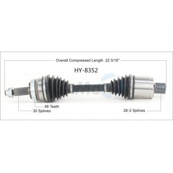 2014 Hyundai Genesis CV Axle Shaft Front Left TrakMotive HY8352 image 1 of 3