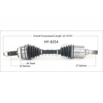 2014 Hyundai Genesis CV Axle Shaft Front Right TrakMotive HY8354 image 1 of 3