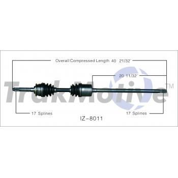 2001 Isuzu VehiCROSS CV Axle Shaft Front Left TrakMotive IZ8011 image 1 of 3