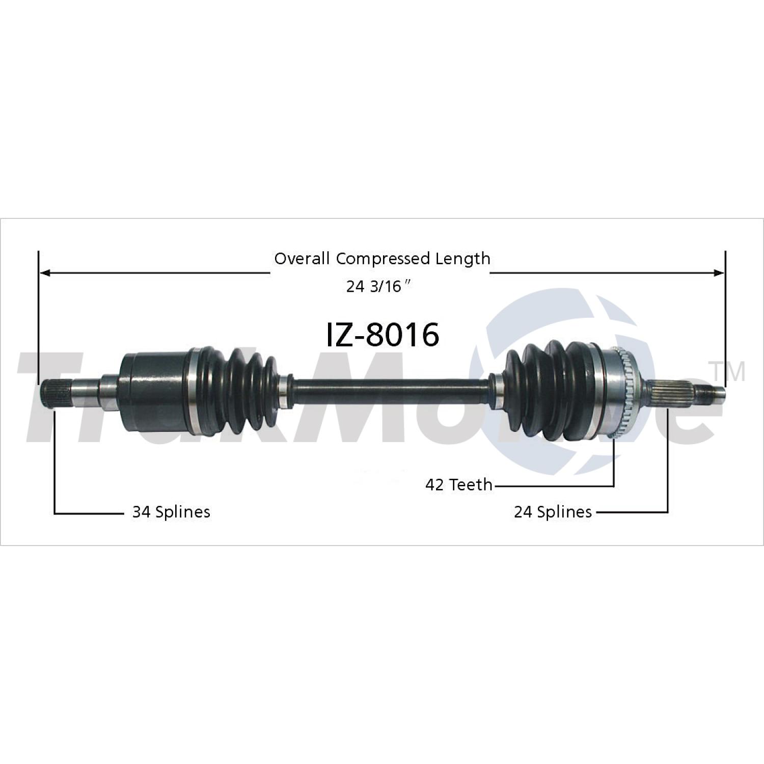 TrakMotive IZ8016 - CV Axle Shaft TrakMotive IZ8016 CV Axle Shaft product image 1 of 3