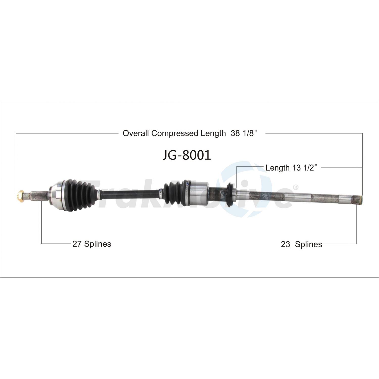 TrakMotive JG8001 - CV Axle Shaft TrakMotive JG8001 CV Axle Shaft product image 1 of 3