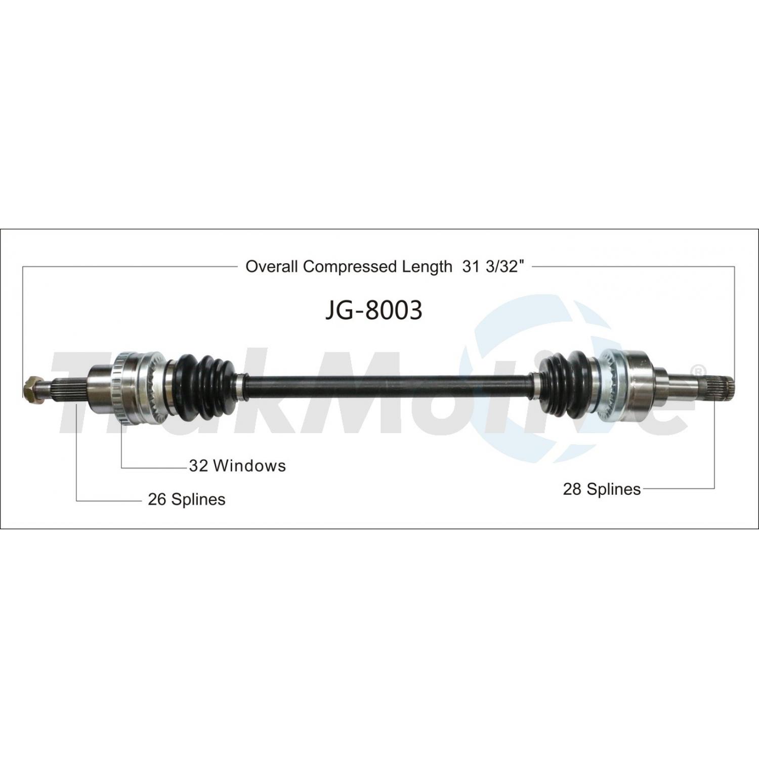 TrakMotive JG8003 - CV Axle Shaft TrakMotive JG8003 CV Axle Shaft product image 1 of 3