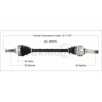 2005 Jaguar S-Type CV Axle Shaft Rear Right TrakMotive JG8005 image 1 of 3