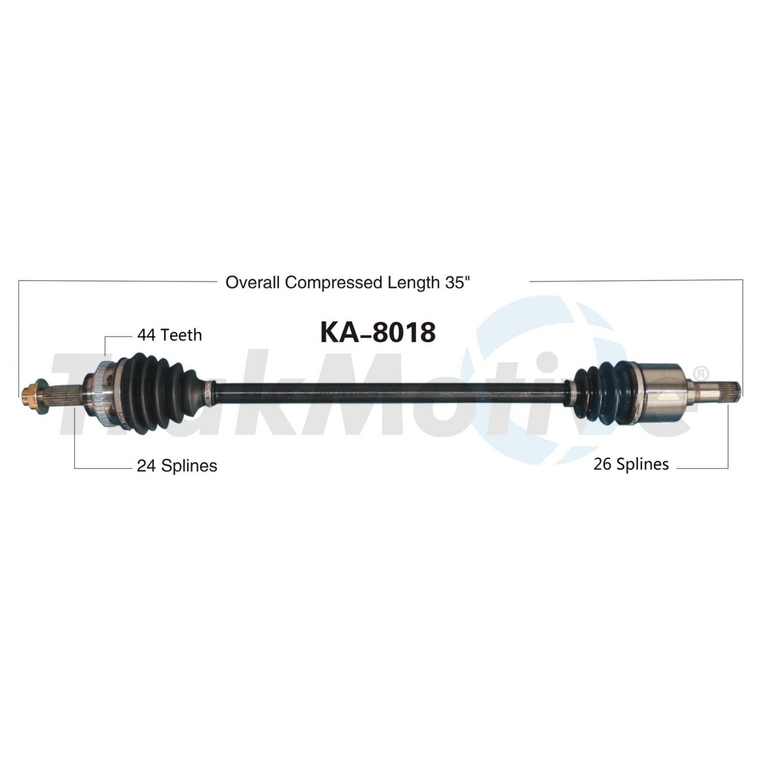 TrakMotive KA8018 - CV Axle Shaft TrakMotive KA8018 CV Axle Shaft product image 1 of 3