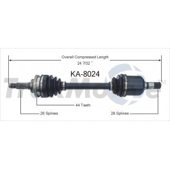 2000 Kia Sephia CV Axle Shaft Front Left TrakMotive KA8024 image 1 of 3