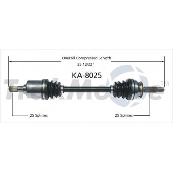2005 Kia Spectra CV Axle Shaft Front Left TrakMotive KA8025 image 1 of 3