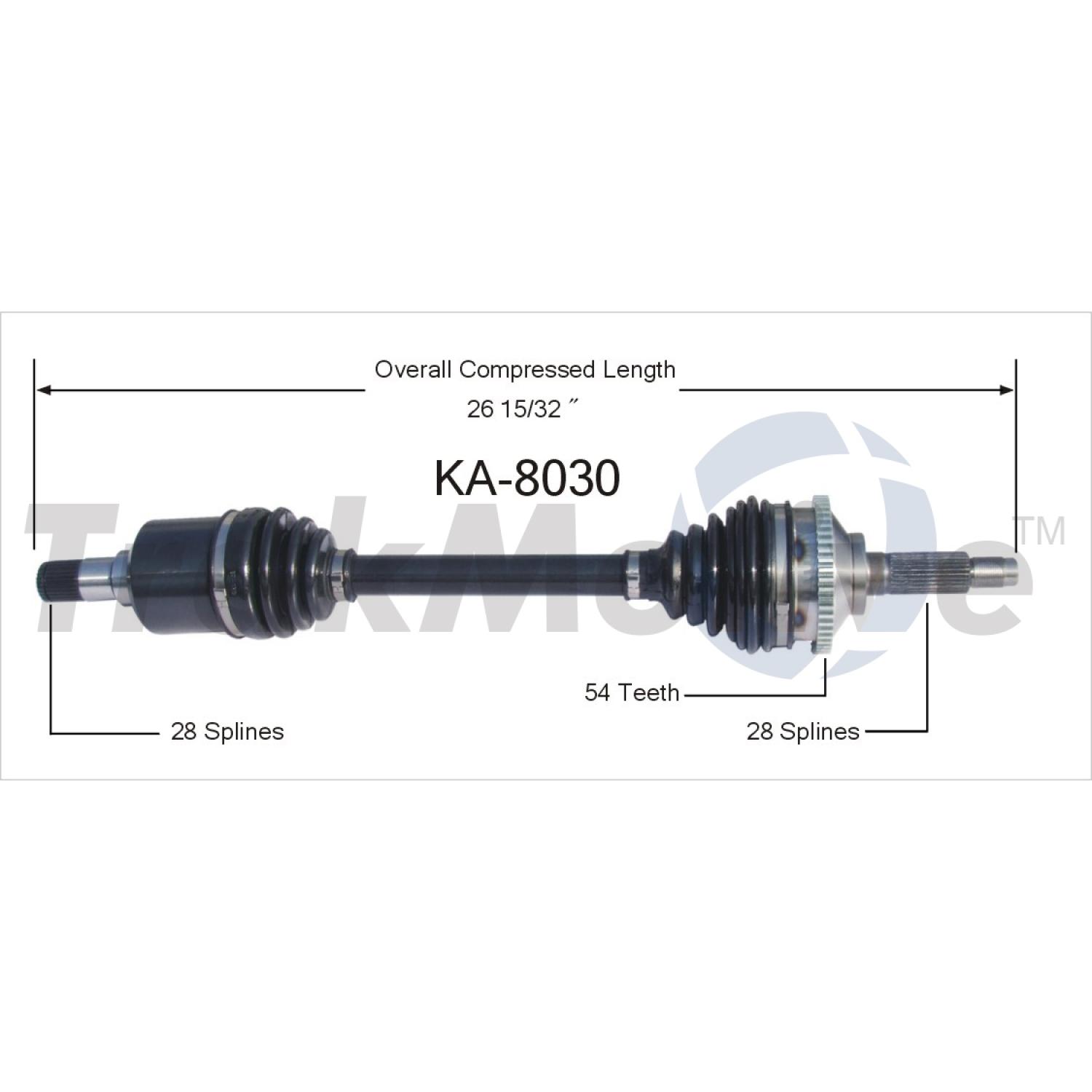 TrakMotive KA8030 CV Axle Shaft product image 1 of 3