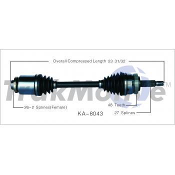 2006 Hyundai Tucson CV Axle Shaft Front Right TrakMotive KA8043 image 1 of 3
