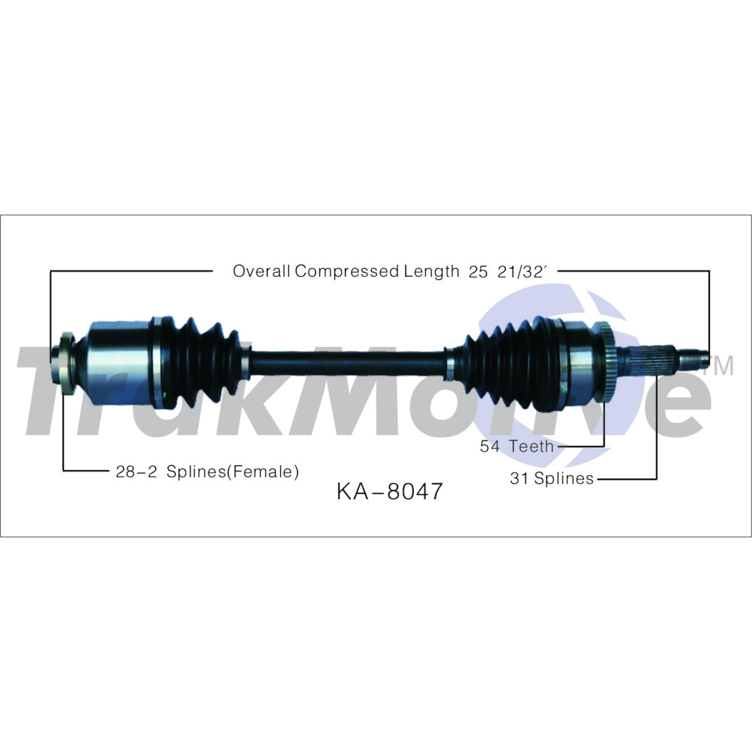 TrakMotive KA8047 - CV Axle Shaft TrakMotive KA8047 CV Axle Shaft product image 1 of 3